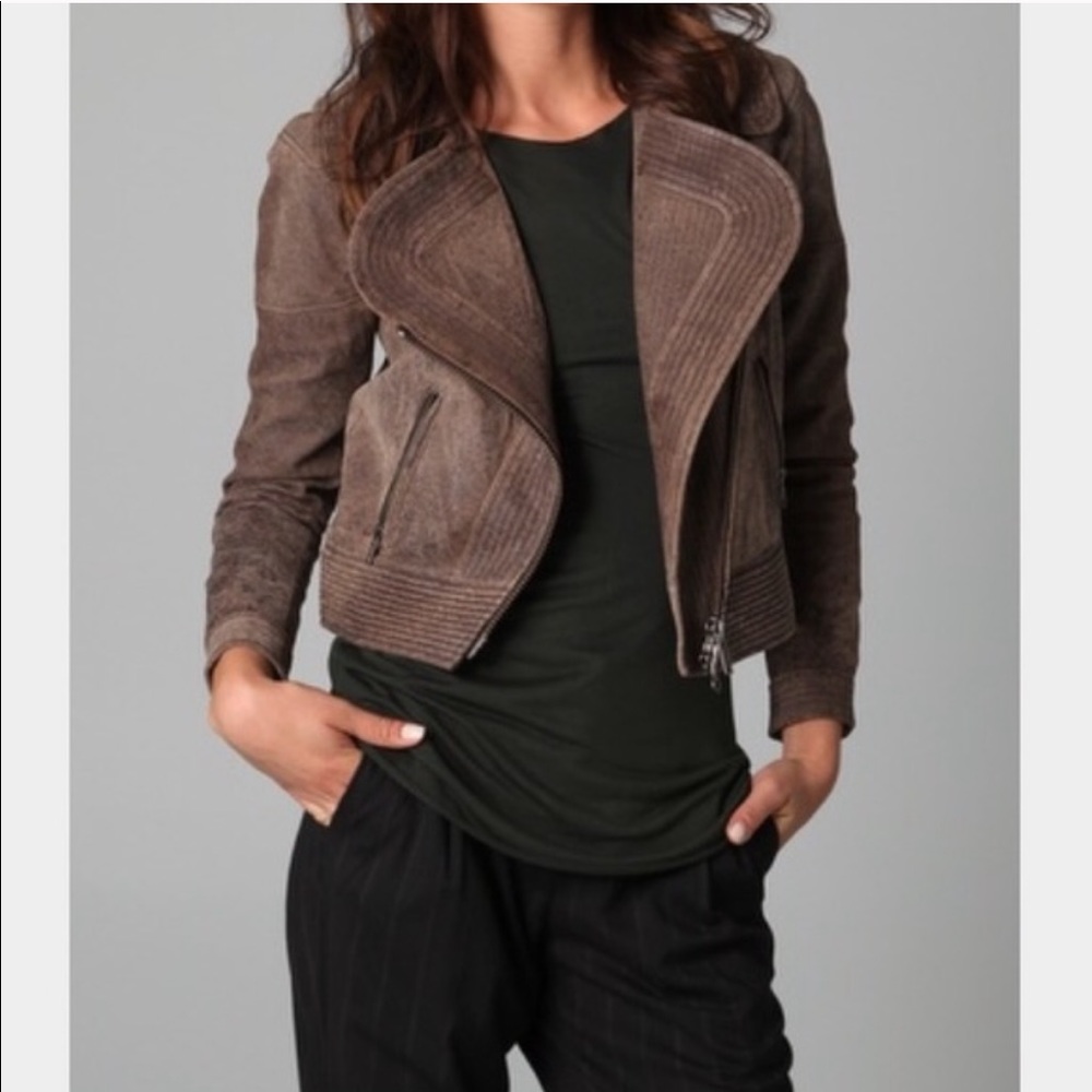Cut25 by Yigal Azrourel Leather Moto Jacket